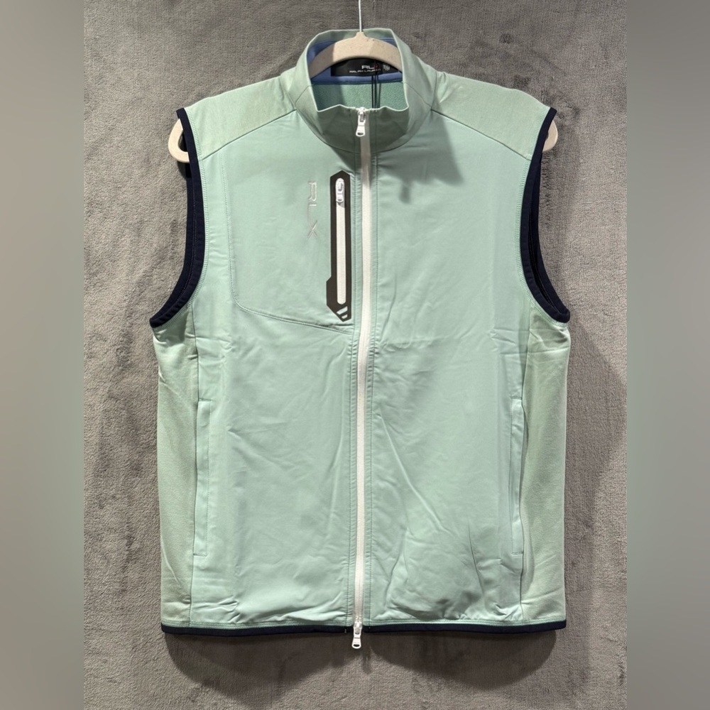 Ralph Lauren RLX Golf Full Zip Wicking Stretch Vest Green/Blue Men's Size S NWT